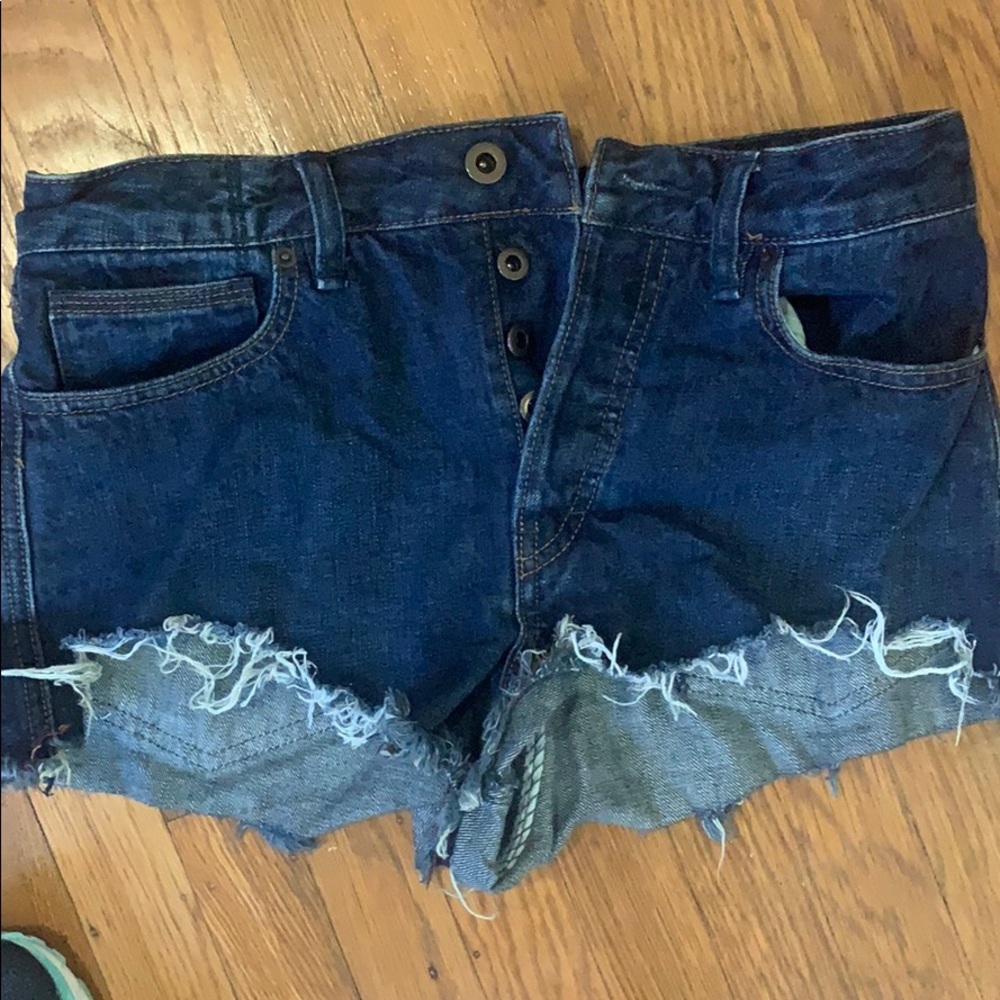 Free people button up high rise short shorts